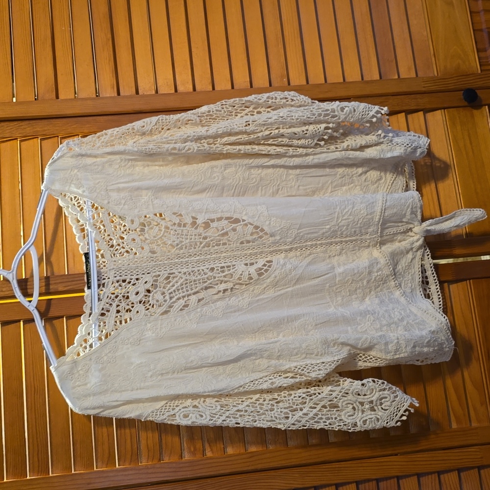 Elegant Cream Lace Women's Top